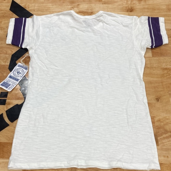 47 Brand white shirt with purple sleeves - Picture 2 of 2